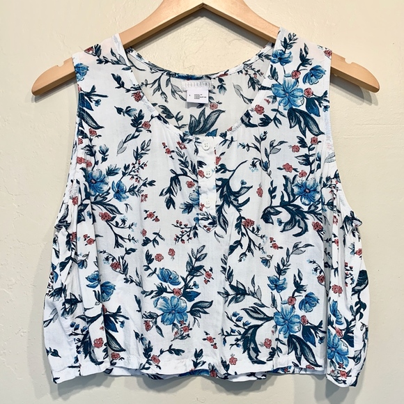 Cooperative | UO Floral Cropped Floaty Tank Top - Picture 3 of 6
